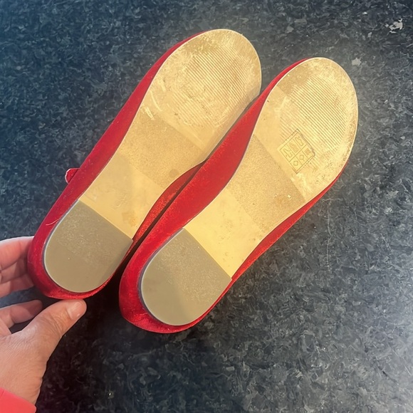 Red Velvet Mary Jane Flats - Picture 4 of 6